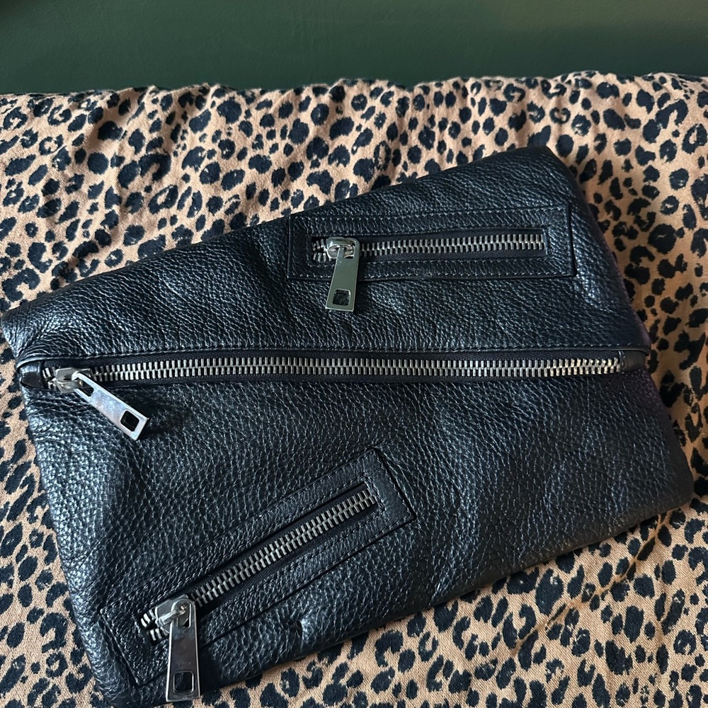 Sandro Fold Over Leather Cluth